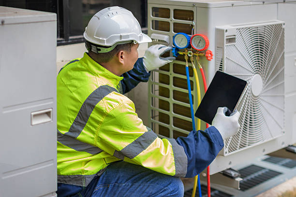 Professional Hvac technician working in Winthrop, MA
